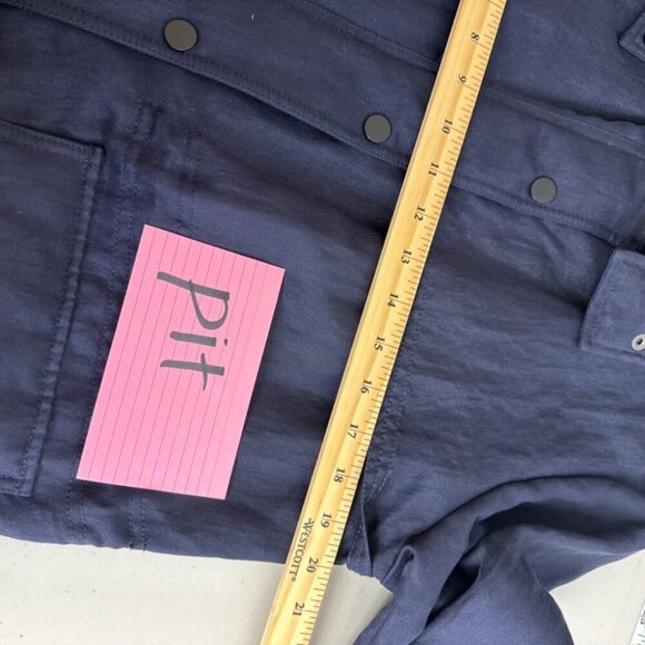 Vince Tencell Blend Bergdorf Goodman Women's Utility Jacket  Navy Blue Size S - Picture 9 of 14
